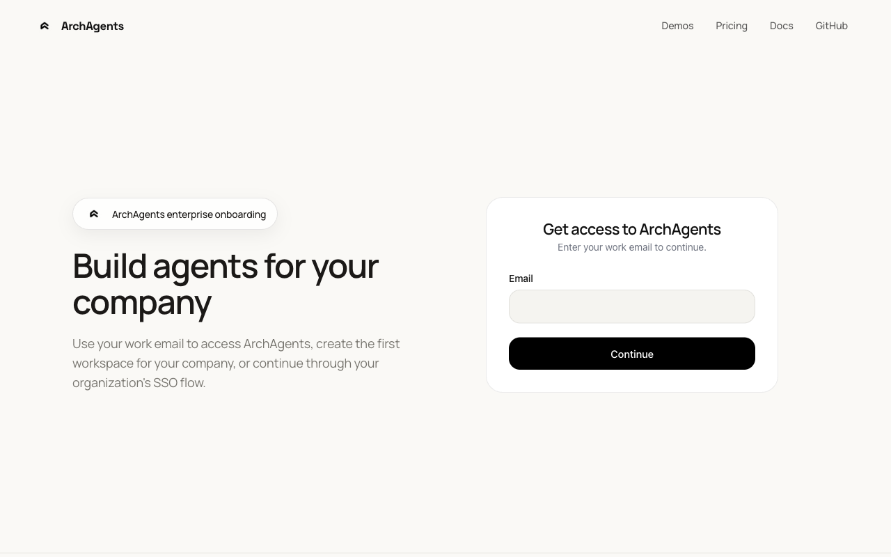 Sign-in page asking for your work email